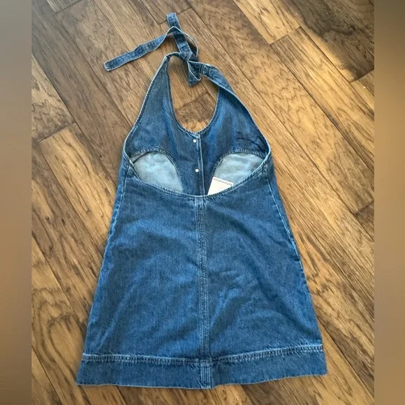 NWT Reformation Avielle Denim Halter Dress - Picture 4 of 5